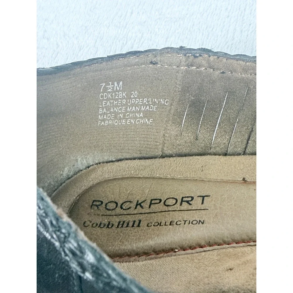 Rockport Cobb Hill Women's Black Leather Loafer Flats Slip On 7.5M